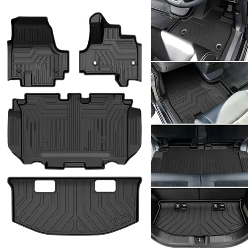 Jiooy ホンダ 新型 N-BOX JF5 JF6 JOY フロアマット+セカンドマット+ラゲッジトレイ 4点セット エヌボックス トランクマット JF5 JF6 NBOX JOY 3D立体 Nボックス ジョイ ラゲッジトレイ JF5 JF6 TPE素材