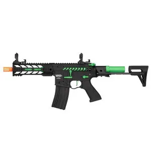 Lancer Tactical LT-34 バトルホーク 7 PDR スケルトン 電動ガン ブラック＆グリーン