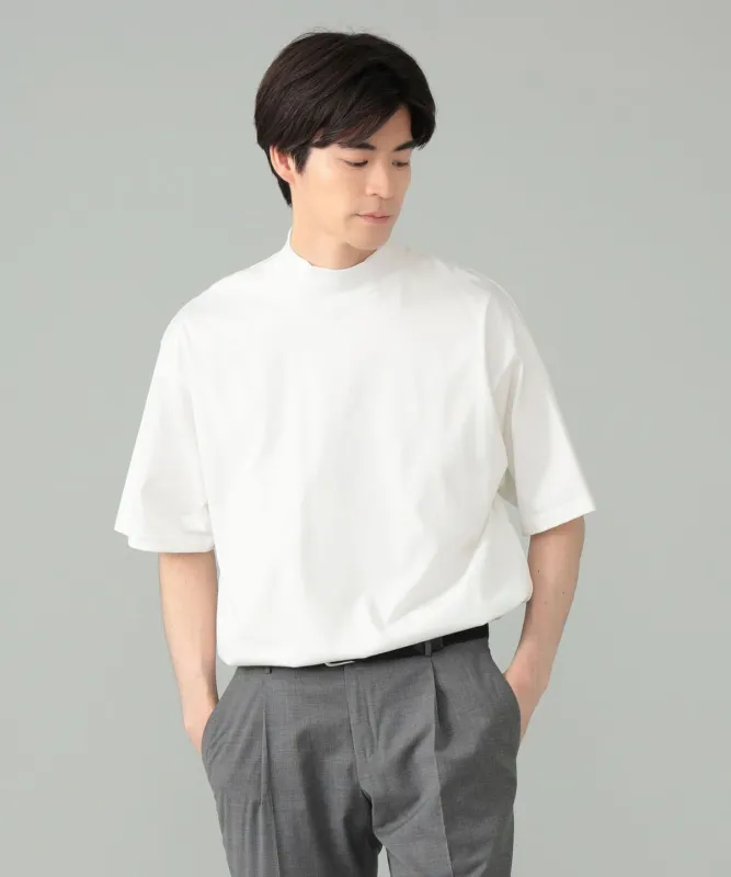 コーコランコットン ショートスリーブ モックネック コンフォートフィット Tシャツ Tシャツ・カットソー MEN WHITE L