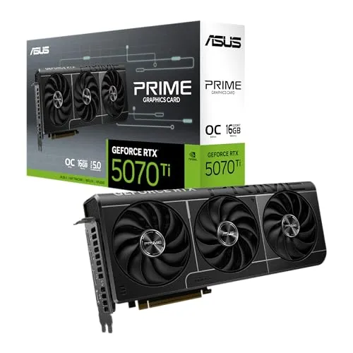 ASUS SFF-Ready Prime GeForce RTX? 5070 Ti OCエディション 16GB GDDR7 グラフィックスカード (PCIeR 5.0、16GB GDDR7、HDMIR/DP 2.1、2.5スロット、Axial-techファ