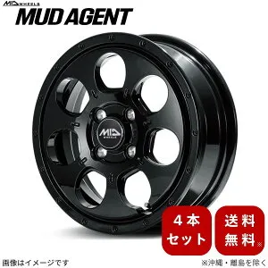 アルミホイール ハスラー MR52S スズキ 【14×4.5J 4-100 INSET45 セミグロスブラック】 マルカ MID マッドエージェント 4本セット 14インチ 4穴 インセット45 1台分
