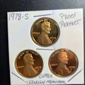 1978-S プルーフ リンカーン記念ペニー 6 枚セット（多少の変色あり）