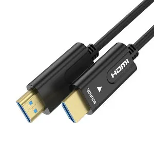 光ファイバー HDMI ケーブル 15M, UGOMI ファイバーHDMI 4K60HZ 光速 HDMI2.0b サポート18Gbps, ARC, Dolby Vision, 3D, HDCP2.2, HDR10, CEC/EDID, 4:4:4 任天堂, Apple TV, PS4 に適用されます HDMI光ファイバケーブル