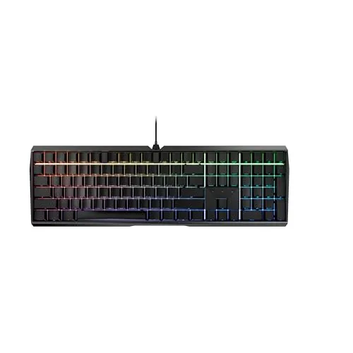 Cherry MX 3.0S、有線メカニカルゲーミングキーボード フロントレタリングキーキャップ、堅牢なアルミニウムハウジング、RGB-Lighting、フルキーロールオーバー、MX Silent REDスイッチ、ブラック。
