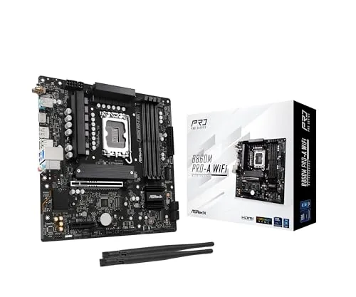 ASRock B860M Pro A WiFi 6E Intel Core Ultra (Series 2) B860 DDR5 最大8666+(OC) MHz 256GB M.2 LGA1851 Micro ATX マザーボード BIOS フラッシュバッ