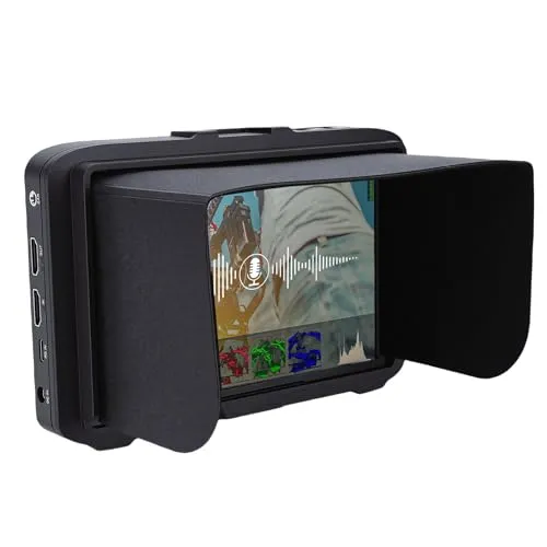 Luocute 7インチカメラフィールドモニター、1920x1200 FHD IPSスクリーン、4K 2.0入力出力、音声制御、3D LUT HDR波形、DSLRカメラビデオ制作用