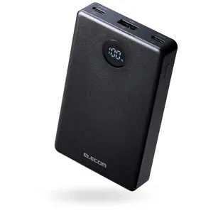 エレコム ELECOM モバイルバッテリー 10000mAh 薄型 軽量 35W PSE適合 半固体リチウム 長寿命 iPhone Android Switch 対応 LED残量1％表示 ブラック DE-C86-1000