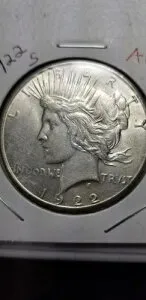 1922-S 1 ドル ピース ドル ナイス AU。