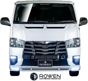 【M's】トヨタ ハイエース 200系 4型 5型 6型 7型 ナローボディー ROWEN フロントスポイラー(LED付) ABS 標準ボディー ローウェン エアロ ロエン ローエン ロウェン 200ハイエース ハイエース200 4-7型