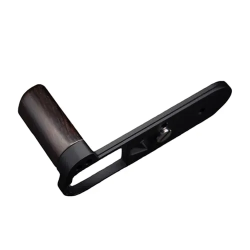 Leica 用 M11 M11P M11M 専用 カメラウッドグリップ 高級檀木材 木製ハンドル メタルベース L型グリップ ハンドメイド カメラケージ 電池交換可能 (A-ブラック+ブラック)