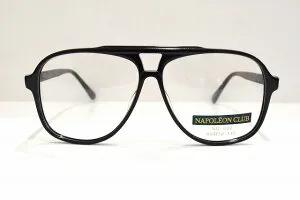 NAPOLEON CLUB NC-002 col.1ヴィンテージメガネフレーム新品めがね眼鏡サングラスティアドロップ黒ぶち紳士用メンズ