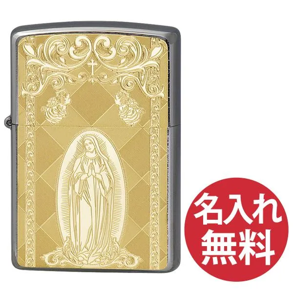 zippo ジッポ ジッポー 2MP Maria ゴールドプレート 200 フラットボトム メタルプレート マリア zippoレギュラー