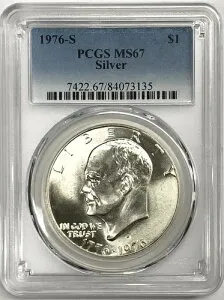 1976-S 40% 銀製アイゼンハワードル PCGS MS 67