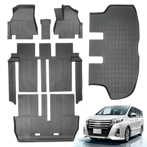 Taoredfortune トヨタ ヴォクシー 80系 フロアマット 8人乗りガソリン車専用(2014年-2022年)ヴォクシー ノア VOXY NOAH 80系 3D立体カーマット 防水 耐汚れ 耐摩擦 TPE素材 滑り止め 車種専用設計 カスタムパーツ