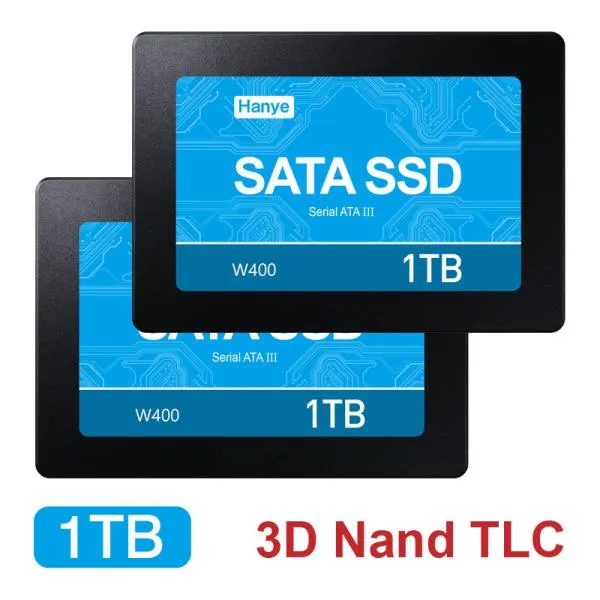 Hanye製 SSD 1TB 2個セットお買得 内蔵 2.5インチ SATAIII 6Gb/s R:520MB/s 3D Nand 高耐久TLC アルミ製筐体 国内3年保証・翌日配達 送料無料