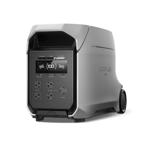 EcoFlow DELTA 3 Ultra Plus ポータブル電源 3,072Wh 家庭用蓄電池 大容量 出力3000W (サージ6000W) 2.4時間満充電 AC出力分割コントロール 容量拡張可能 リン酸鉄リチウムイオン電池 パススルー機能 アプリ遠