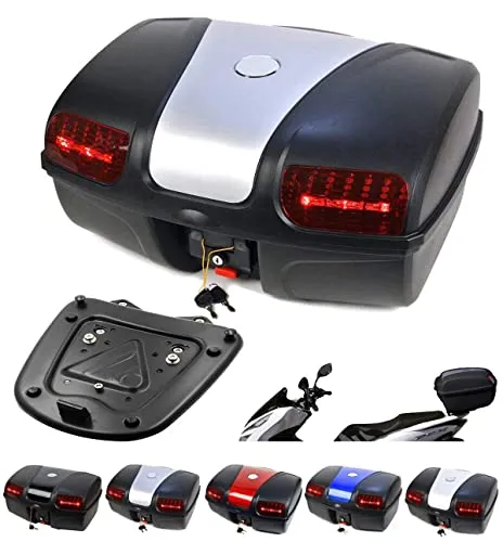 PCX専用 ボックス&キャリアセット シルバー 容量47L 取付簡単。 リアボックス バイクボックス トップケース バイク ボックス ケース BIKE BOX 適応車種： ホンダ (PCX-2014~2025) PCX125-JF56/JF81/JF84