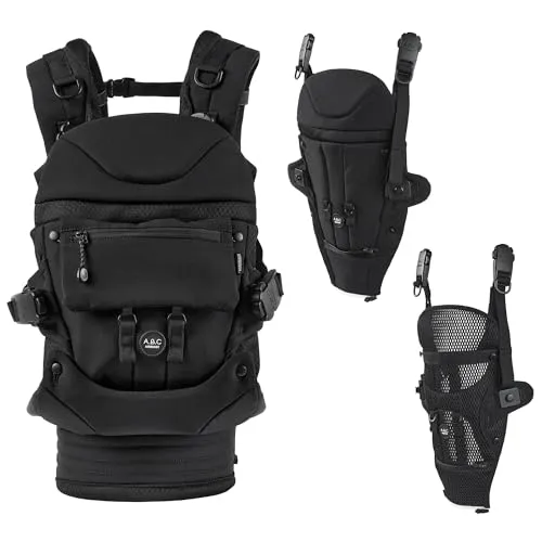 ABC COMFO COMPLETE SET JET BLACK （ベビーキャリア コンフォ コンプリートセット ジェットブラック） AIRBUGGY （エアバギー） ABBC0023 0ヶ月? 抱っこ紐 べビーキャリア 腰 肩 負担軽減 季節に合わせたカ