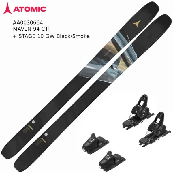 アトミック スキー板 2026 ATOMIC MAVEN 94 CTI Black + STAGE 10 GW オールマウンテン レディス マーカー ビンディングセット