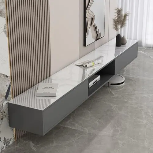 Kisigim テレビキャビネット 壁掛けティングテレビスタンド 収納キャビネット付き TVローボード 取り付け簡単なTV台 省スペース リビングルーム ・ 寝室 ・ ホテルに最適 (120X30X28CM,A)