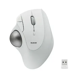 エレコム トラックボールマウス IST 36mmボール 親指 ベアリング支持 無線2.4GHz 5ボタン ホワイト M-IT11DRWH