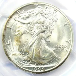 1944-D ウォーキング リバティ ハーフ ドル 50 セント - PCGS MS67+ プラス グレード - 4,500 ドル相当!