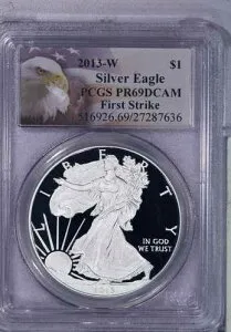 2013-W アメリカン シルバー イーグル ASE $1 PCGS PF69 PR69 DCAM ファーストストライク