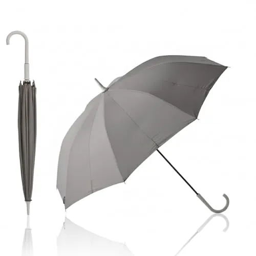 マーナ (marna) Shupatto アンブレラ 傘 雨傘 長傘 レディース メンズ ボタンレス シュパット 男女兼用 晴雨兼用 ギフト プレゼント ウォームグレー 58cm S498GY