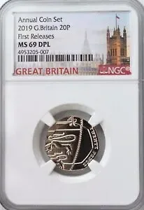 2019 20p 20 ペンス NGC MS69 DPL 英国コイン UK シールド トップ ポップ