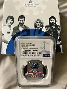 2021 2PD イギリス 1オンス シルバー ザ・フー カラーライズド NGC PF70 UC FR 箱&COA付き