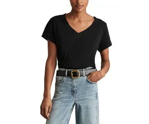 レイス レディース トップス Tシャツ Vネック REISS Luna V Neck Tee Black ブラック