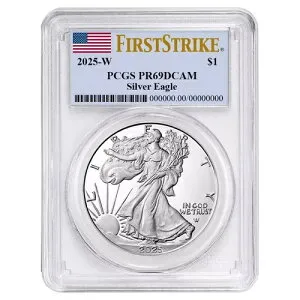 2025 W シルバー アメリカンイーグル プルーフ $1 PCGS PR69DCAM ファーストストライク #2