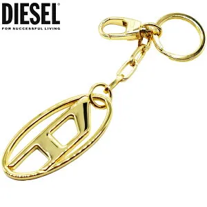 DIESEL ディーゼル キーホルダー キーリング ゴールド バッグ チャーム HOLY C X09691 PR581 レディース オーバルD キーホルダー チャーム ロゴ ユニセックス