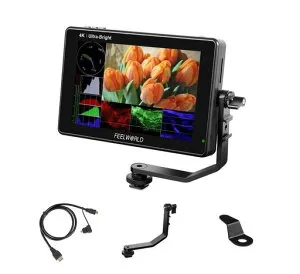 FeelworldLUT7PRO7インチ超高輝度2200nits3DLUTタッチスクリーンDSLRカメラモニター1920x1200IPS4KHDMI入/出力(F970外付け供給キット付き)