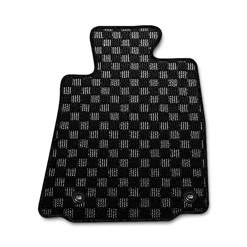 SUZUKI(スズキ) Xbee クロスビー 型式：MN71S/MND1S 年式：H29/12～ ※センターコンソール無 D.A.D フロアマット チェックモデル 1台分 チェックブラック×シルバー/オーバーロック(ふちどり)カラー：ブラック/刺繍：無し