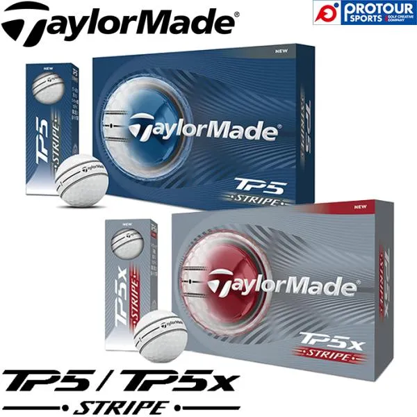 TaylorMade TM26 TP5/TP5x STRIPE BALL / テーラーメイド TP5/TP5x ストライプ ボール 2026年モデル 1ダース(12個入り) ホワイト ゴルフボール 5ピース