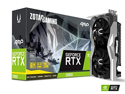 ZOTAC GAMING GeForce RTX 2060 AMP 6GB GDDR6 192ビットゲーミンググラフィックスカード、スーパーコンパクト、Ice Storm 2.0、ZT-T20600D-10M。