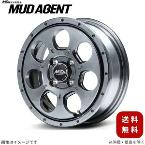 アルミホイール ハスラー MR52S スズキ 【15×4.5J 4-100 INSET45 メタリックグレー】 マルカ MID マッドエージェント 1本 15インチ 4穴 インセット45
