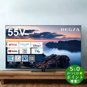 ◆最大3000円CP＋P3倍！！4/25◆レグザ テレビ 55インチ 液晶テレビ 55V型 4Kチューナー内蔵 YouTube/Bluetooth対応 55Z670N TVS REGZA【転送不可】