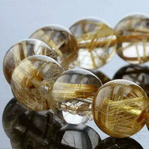 タイチンルチル ブレスレット 12mm玉 No.55 （鑑別書付） [ 画像現物・一点物 ] パワーストーン 天然石 FORESTBLUE フォレストブルー【3766】