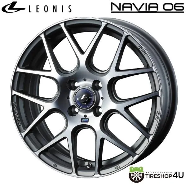LEONIS NAVIA 06 16x5.0J 4/100 +45 MGMC マットガンメタマシニングカット 新品ホイール1本価格 【代引き不可】