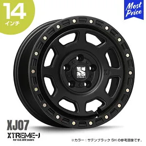 エクストリームJ XTREME-J XJ07 14インチ 4.5J 43 4-100 サテンブラック ホイール1本 | MLJ エムエルジェイ アルミホイール 14inc 4穴 軽バン 軽トラ 軽カー Kカー 軽自動車 オフロード カスタム