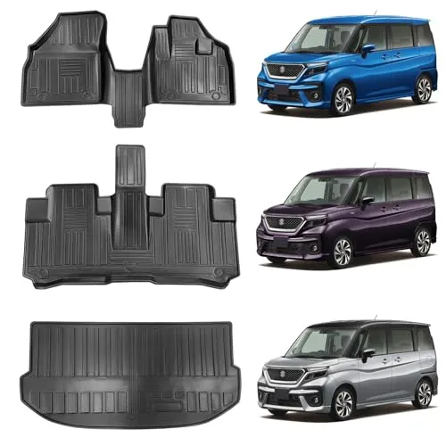 Shvgen|適合スズキ ソリオ/ソリオ バンディットフロアマット1-2列目ラゲッジマット防水専用設計 H27.8～R2.11 3D立体構造SOLIO BANDIT MA26S MA36S MA46S アクセサリー 縁高 TPE材質 耐摩擦 耐汚 折りたた