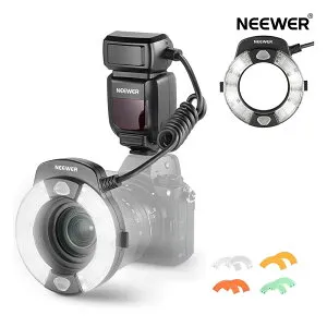 【P5倍+1000円OFF券】NEEWER RF1-N マルコリングフラッシュ 76Ws GN15 5600K TTL スピードライト 1-1/128出力 先幕/後幕シンクロ カラージェル/レンズアダプターリング付き クローズアップ&マクロ撮影用 Z9