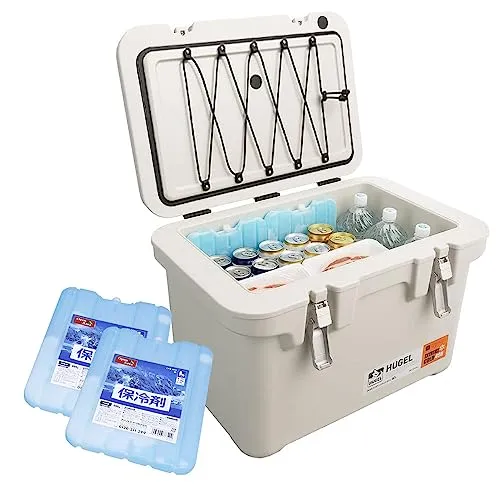 【Amazon.co.jp限定】【55時間保冷】アイリスオーヤマ HUGEL 真空断熱クーラーボックス 保冷剤付き(2個) 6面真空断熱パネル 長時間保冷 40L ホワイトアッシュ 大型 アウトドア レジャー キャンプ VITC40A