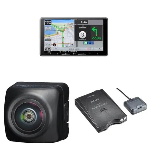 【セット買い】 パイオニア カーナビ AVIC-RF722 楽ナビ 9インチ フローティング+ バックカメラ ND-BC9 汎用 カロッツェリア + ETC2.0 ND-ETCS10 アンテナ一体型 カロッツェリア