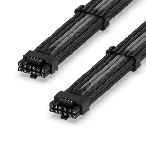 EZDIY-FAB 12VHPWR 電源専用 PSUケーブル 、16 ピン (12+4) オス To 16 ピン (12+4)オス Gen 5 電源ユニット用 ケーブル PCIe 5.0 コネクタ、RTX 3090Ti 4070Ti 4080 4090用 16AWG 600W 60CM - ブラックグレー