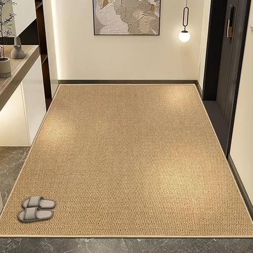 手織ジュート編みラグ チェアマット ジュート編みラグ エリアラグ エリアカーペット 滑り止め 静音 耐磨 速乾性 家庭用 テーブル下 オフィス ラグマット オシャレ リビングマット 丈夫 モダン 100x200cm【8mm】