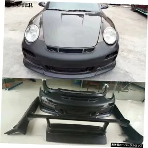 997.2Gt3スタイルフロントバンパーリアバンパーサイドスカートリアスポイラー車体キットポルシェ911カレラ997Gt3ボディキット08-11 997.2 Gt3 Style Front Bumper Rear Bumper Side Skirts Rear Spoiler Car Body Kit for