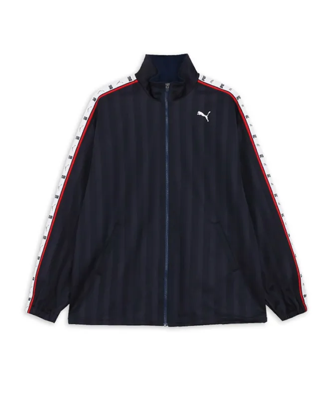 獲得ポイント79pt 31% OFF／SALE 【送料無料】プーマ(PUMA) スポーツウェア ジャージ ジャケット SHADOW STRIPE ニットJK 527754 メンズ 06NV／WH S